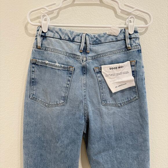 NWT Good American Good Boy Release Hem High Waist Boyfriend Jeans Size 6/28 - Picture 7 of 12